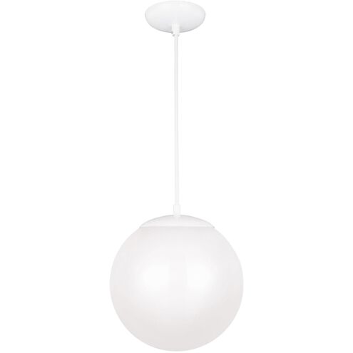 Leo - Hanging Globe 1 Light 12 inch White Pendant Ceiling Light