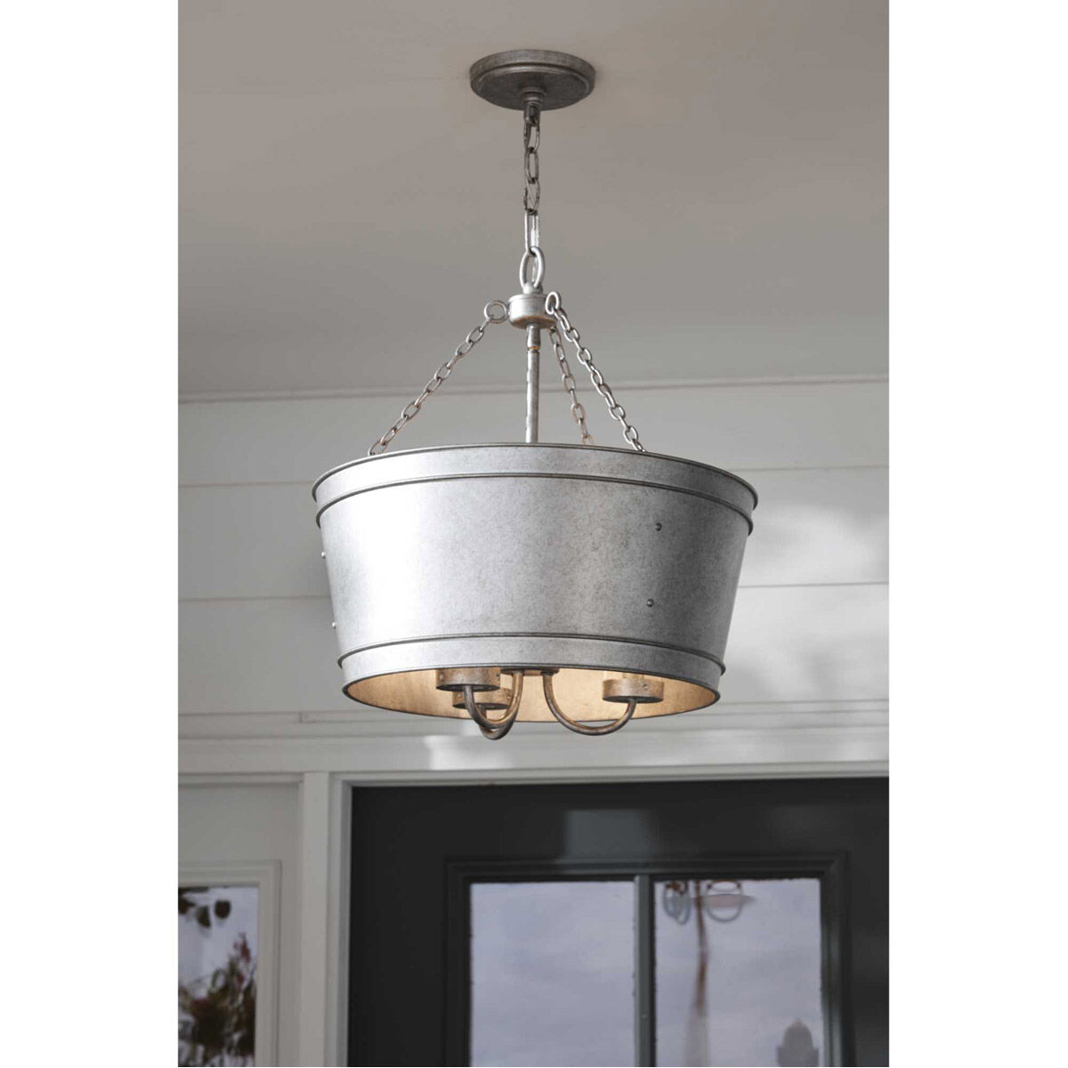 Galveston 3 Light 17.75 inch Galvanized Pendant Ceiling Light