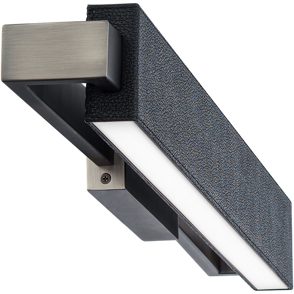 Kinsman LED 29 inch Pebbled Black Brushed Nickel Bath Vanity & Wall Light in 29in., Black/Brushed Nickel