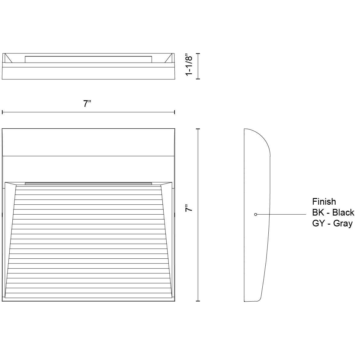Casa LED 7 inch Grey Exterior Wall Sconce in Gray