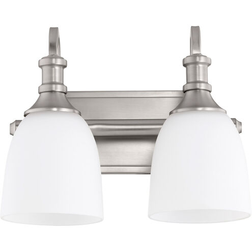 Richmond 2 Light 13 inch Satin Nickel Vanity Light Wall Light in Satin Opal