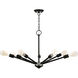 Prague 7 Light 29.25 inch Black with Brushed Nickel Accents Chandelier Ceiling Light