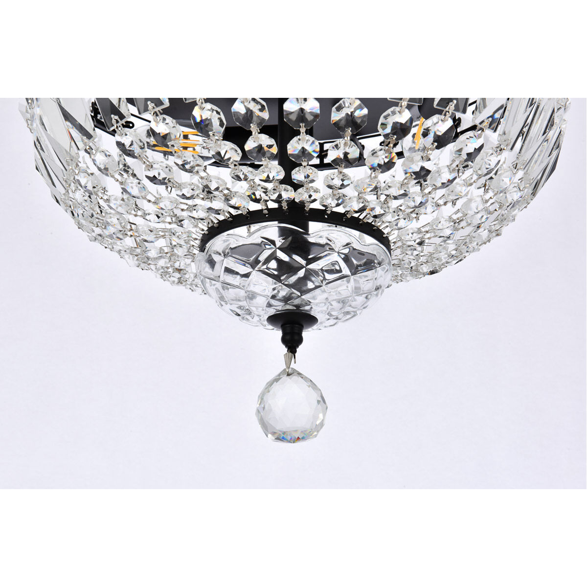 Tranquil 4 Light 14 inch Black and Clear Flush Mount Ceiling Light