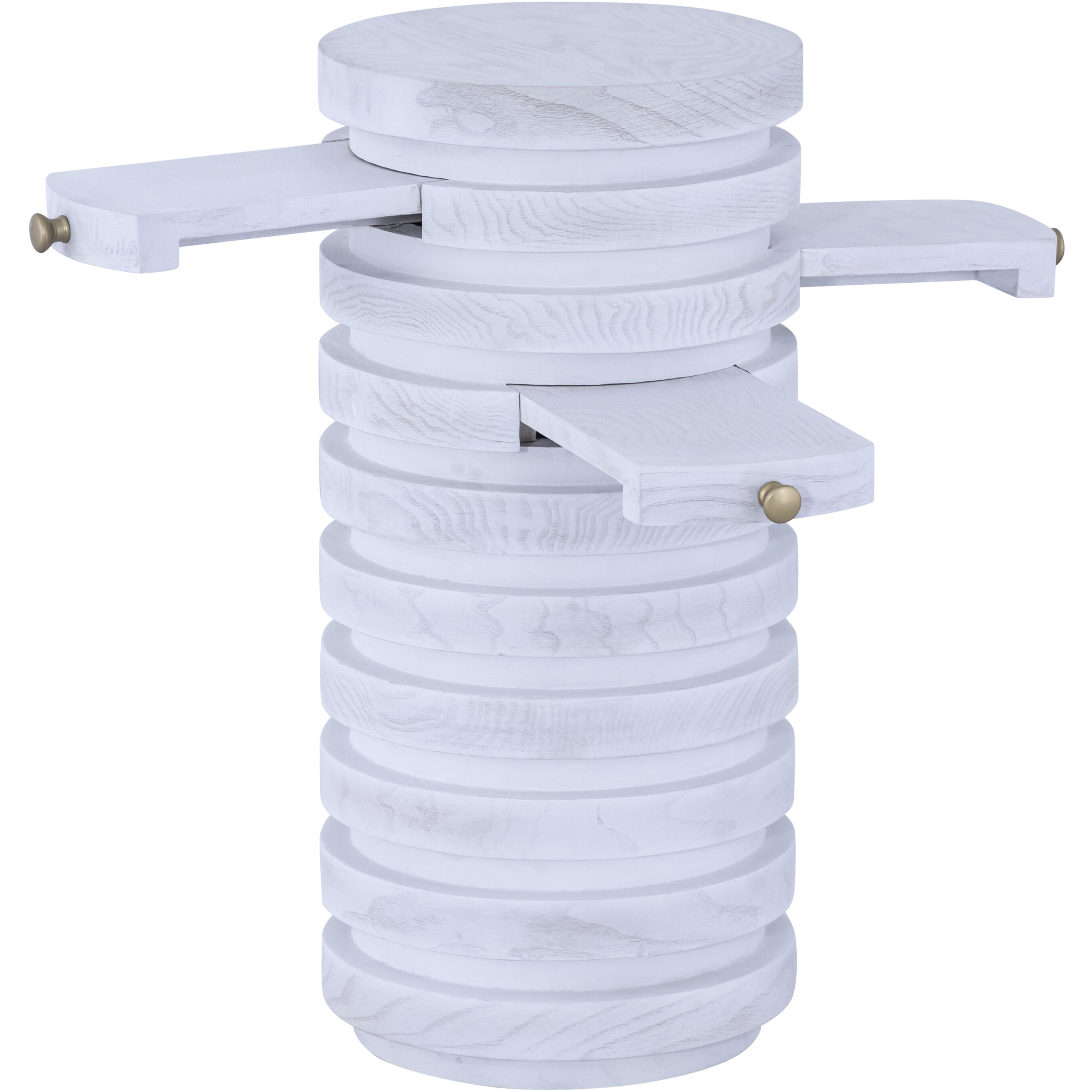 Prospect 25 X 12 inch White Ash Burl with Satin Brass Accent Table