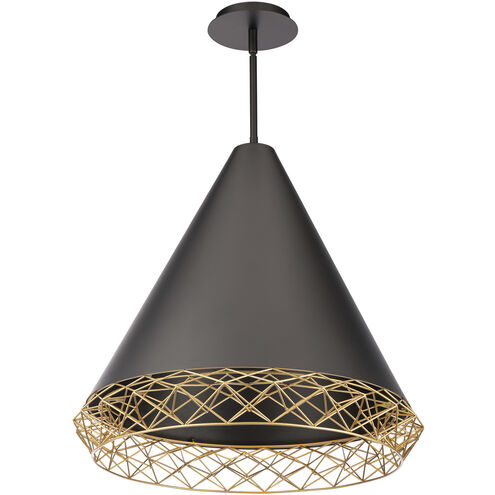 Lacey LED 22 inch Black Gold Pendant Ceiling Light, dweLED