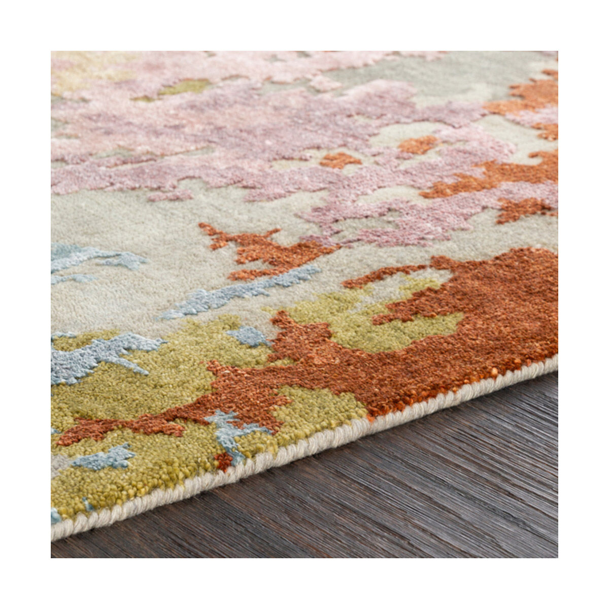 Arte 108 X 72 inch Camel/Wheat/Medium Gray/Taupe/Charcoal/Coral/Mauve Rugs, Rectangle