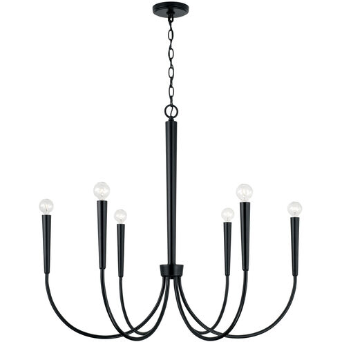 Holden 6 Light 33 inch Matte Black Chandelier Ceiling Light