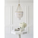AERIN Jacqueline 4 Light 19 inch Hand-Rubbed Antique Brass Chandelier Ceiling Light in White Acrylic