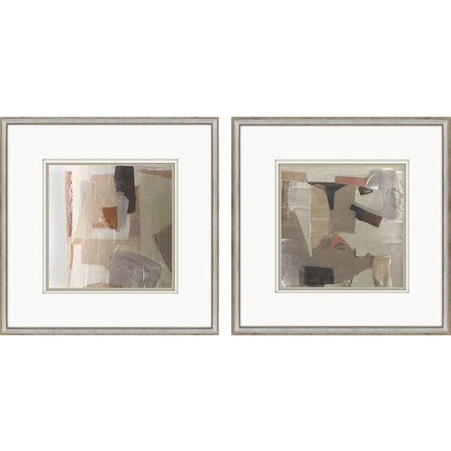 Silver Shadows Metallic and Rust and Gray and Black Framed Art