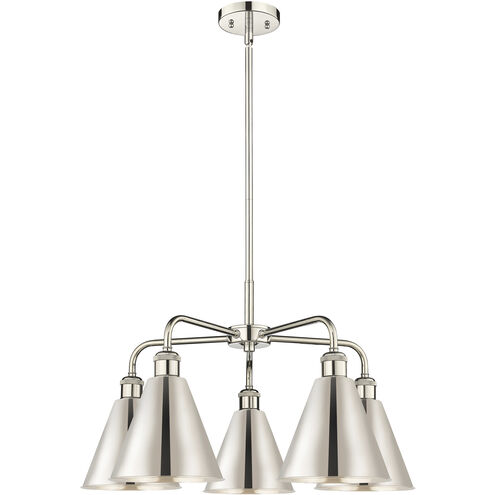 Ballston Cone 5 Light 26 inch Polished Nickel Chandelier Ceiling Light