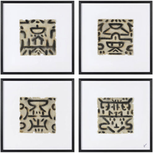 Ktir Off-White and Black Wall Art, Set of 4