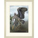 Heron Study Green and White Framed Art