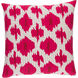 Kantha 18 X 18 inch Bright Pink and Dark Red Throw Pillow