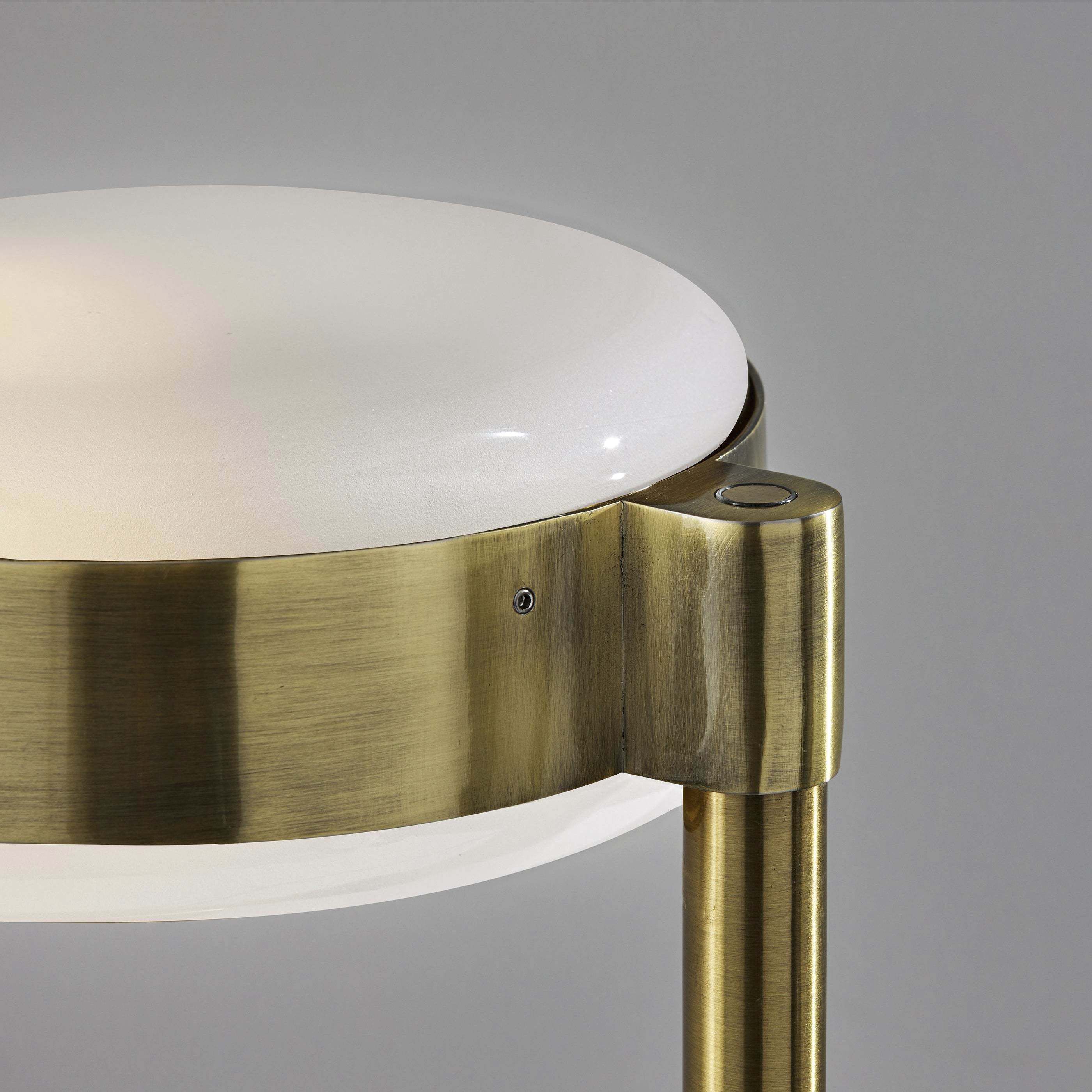 Linis 45 inch 40.00 watt Antique Brass Floor Lamp Portable Light, ADS360