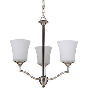 Helena 3 Light 20 inch Polished Nickel Chandelier Ceiling Light, Jeremiah