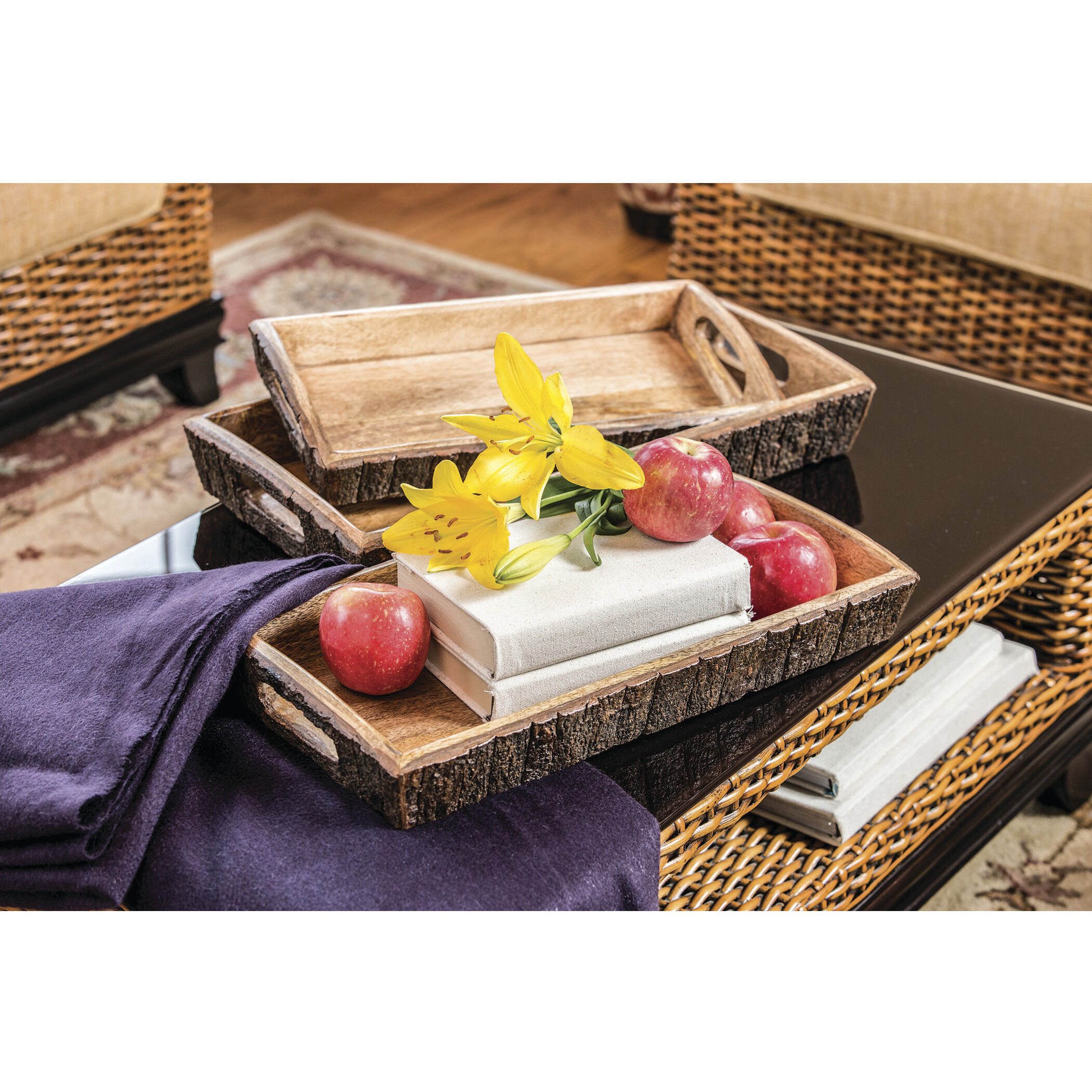Hollingsworth Natural Tray, Set of 3