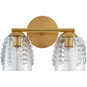 AERIN Gisela 2 Light 14 inch Hand-Rubbed Antique Brass Double Sconce Wall Light