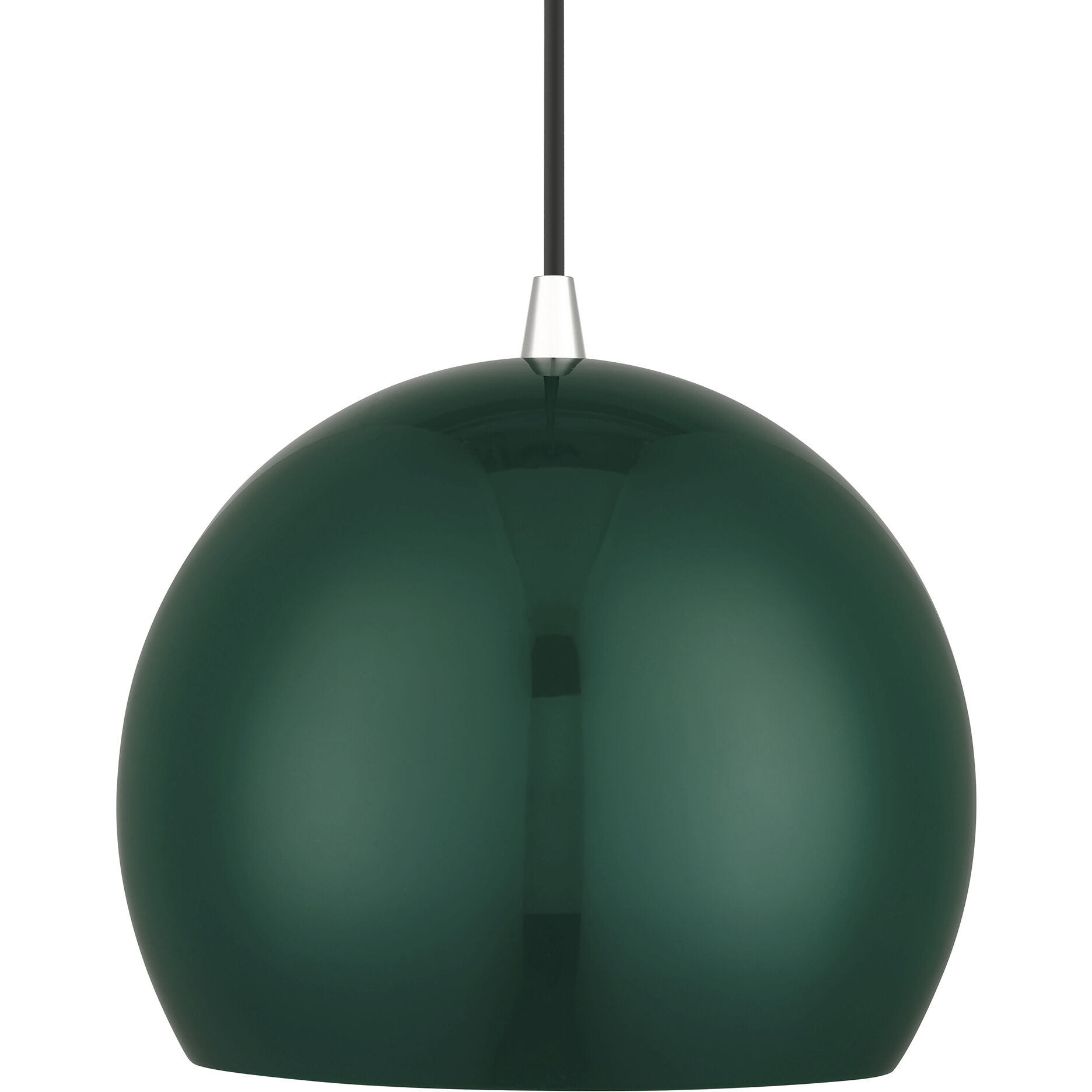 Piedmont 1 Light 10 inch Shiny Hunter Green with Polished Chrome Accents Pendant Ceiling Light