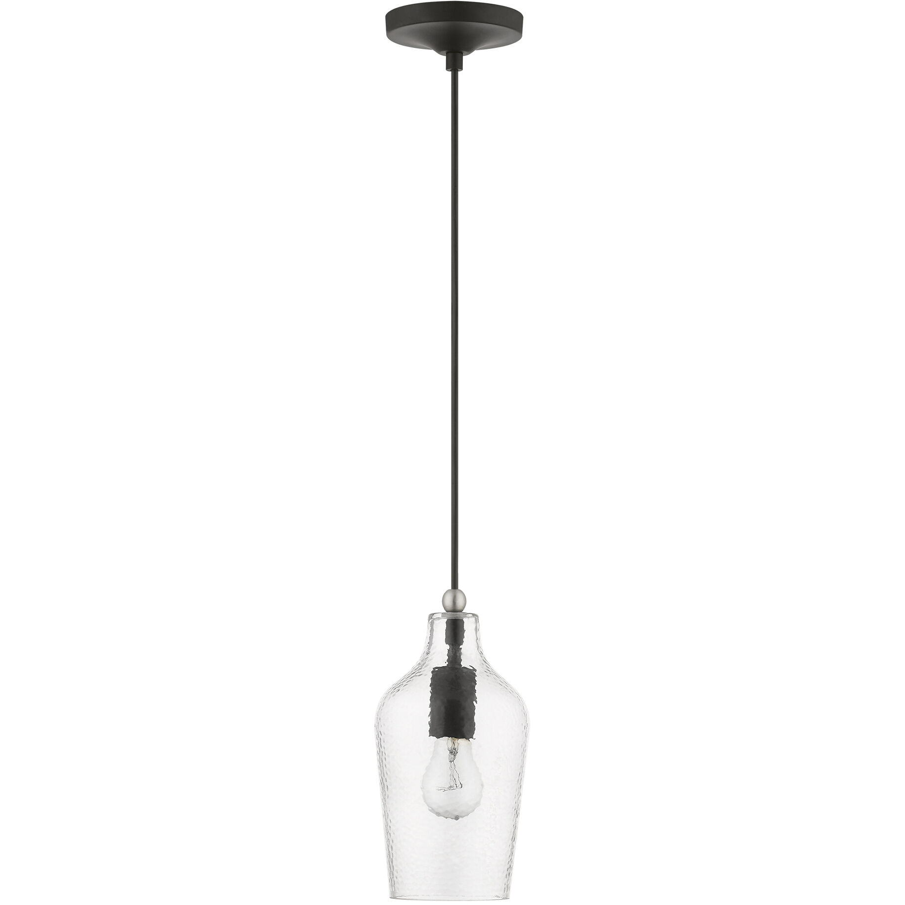 Avery 1 Light 5.25 inch Black with Brushed Nickel Accent Mini Pendant Ceiling Light