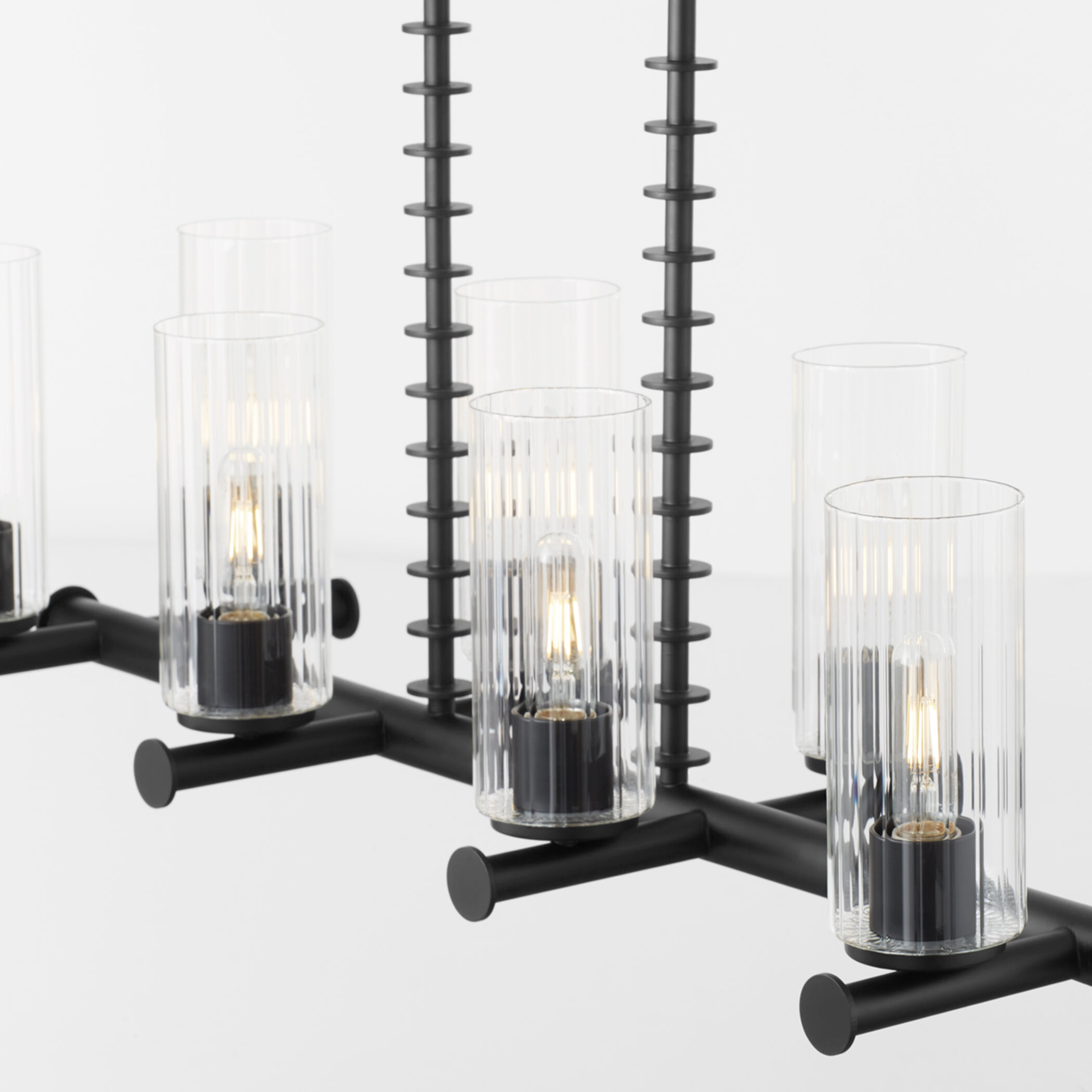 Mercier 8 Light 40.25 inch Matte Black Linear Chandelier Ceiling Light