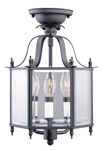 Livingston 3 Light 10 inch Bronze Convertible Mini Pendant/Ceiling Mount Ceiling Light