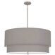 Decker 3 Light 30 inch Polished Nickel Pendant Ceiling Light in Smoke Gray