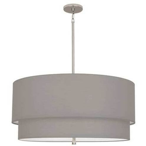 Decker 3 Light 30 inch Polished Nickel Pendant Ceiling Light in Smoke Gray