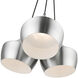 Waldorf 3 Light 21 inch Brushed Aluminum Cluster Pendant Ceiling Light