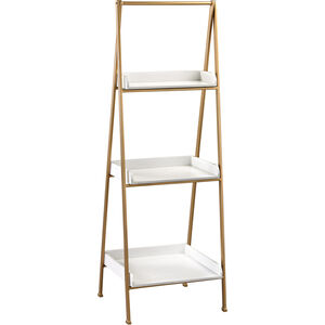 Kline 49 X 17 X 16 inch Gloss White with Gold Shelving Unit, Small