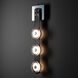SNAPS LED 5.5 inch Sterling ADA Wall Sconce Wall Light in Black Leather with Pressed Glass, Art & Alchemy