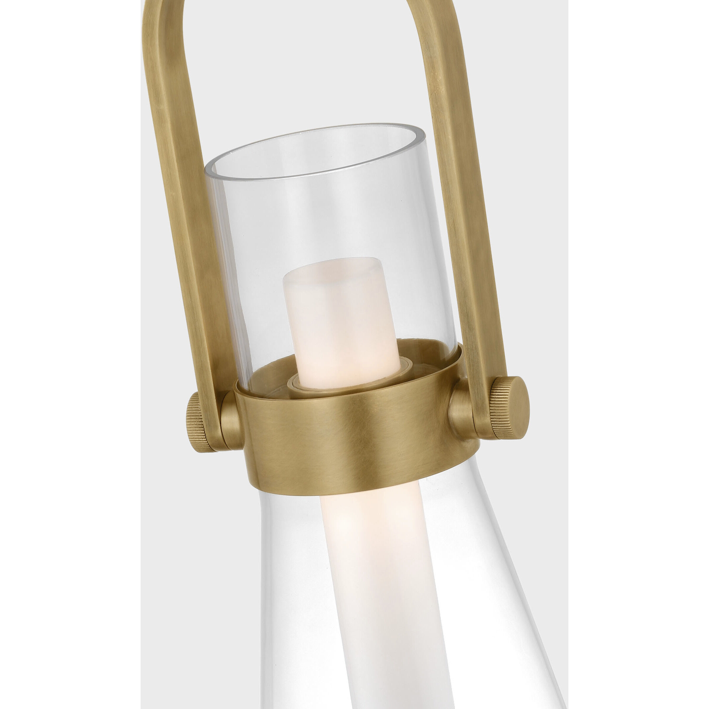 Ian K. Fowler Larkin LED 9.25 inch Hand-Rubbed Antique Brass Conical Pendant Ceiling Light