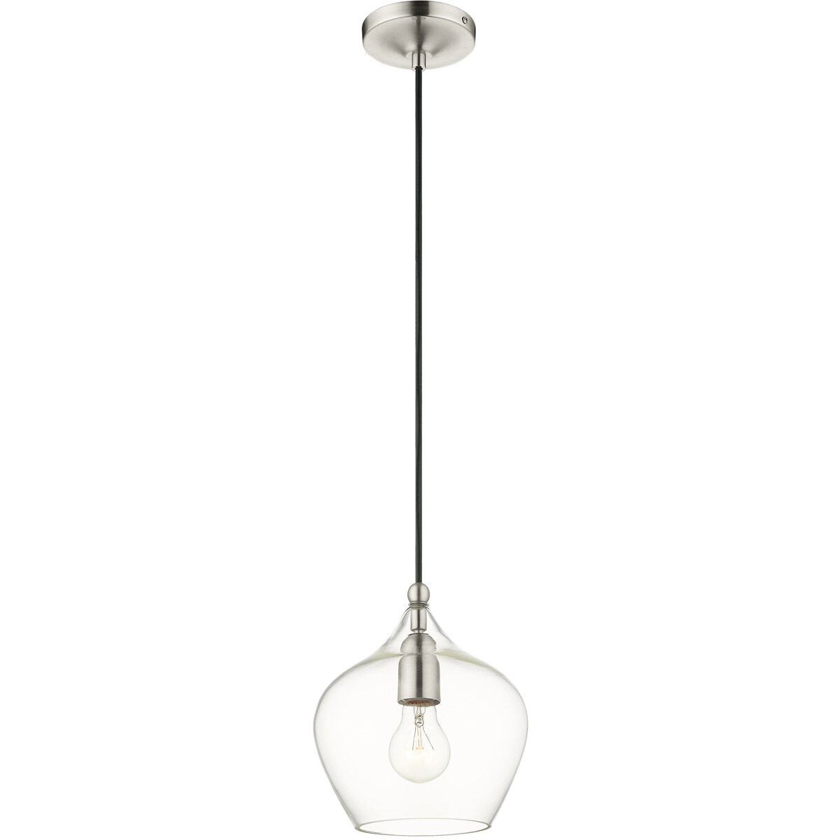Pendants 1 Light 8 inch Brushed Nickel Pendant Ceiling Light
