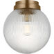 Drew & Jonathan Preston 1 Light 10 inch Satin Brass Flush Mount Ceiling Light in Standard