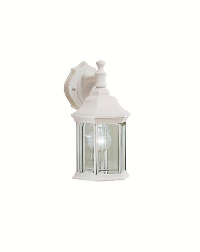 Chesapeake 1 Light 12 inch White Outdoor Wall in Clear Beveled Glass, Small