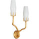 Mathilda 2 Light 15 inch Matte Gold Wall Sconce Wall Light, Left, Marjorie Skouras Collection