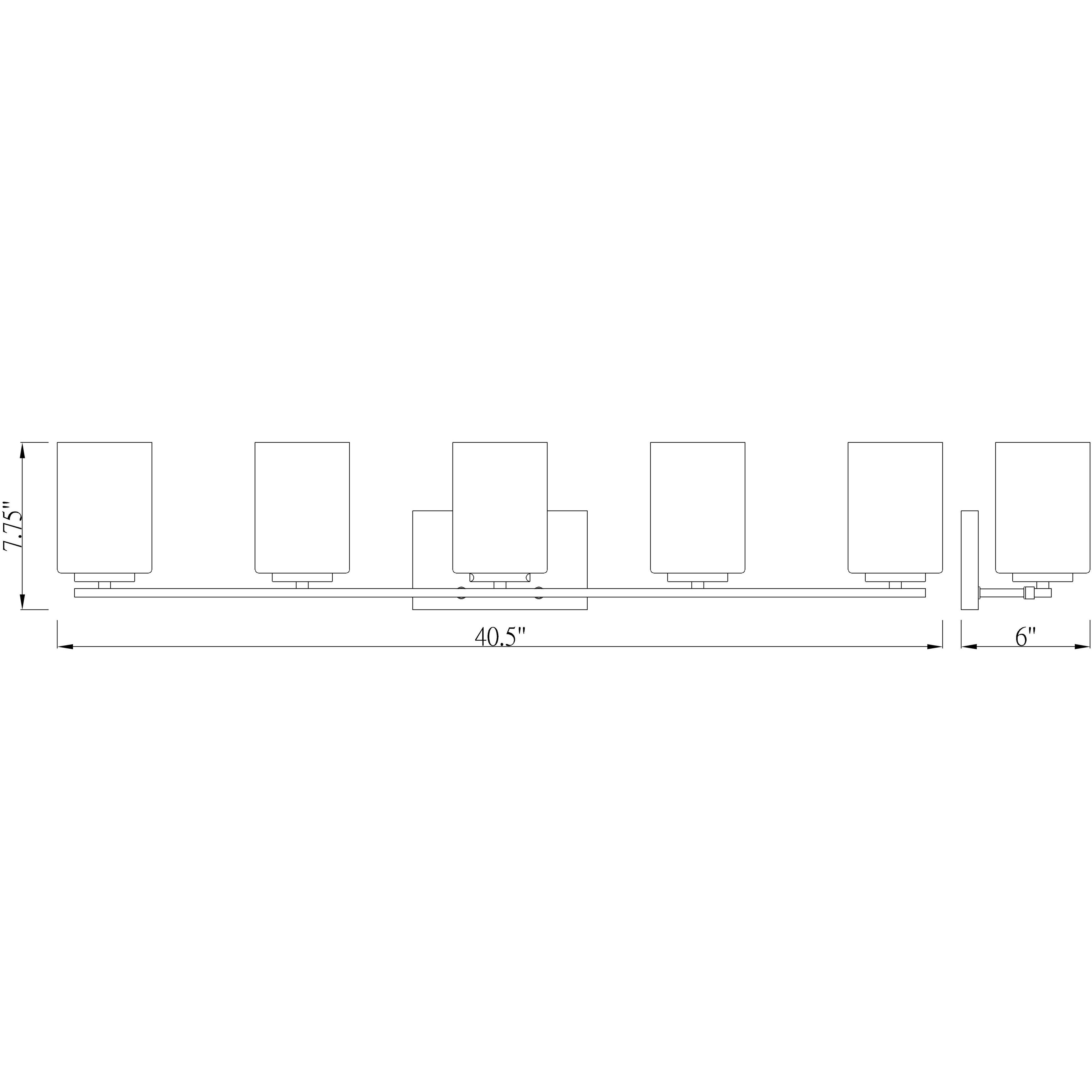 Willow 5 Light 40.5 inch Matte Black Vanity Wall Light