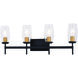 Warren LED 30 inch Matte Black and Brushed Brass Bathroom Light Wall Light in 4