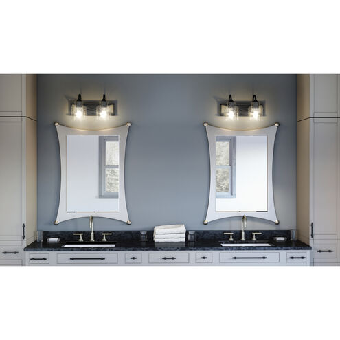 Bartley 2 Light 16 inch Matte Black Bath Light Wall Light