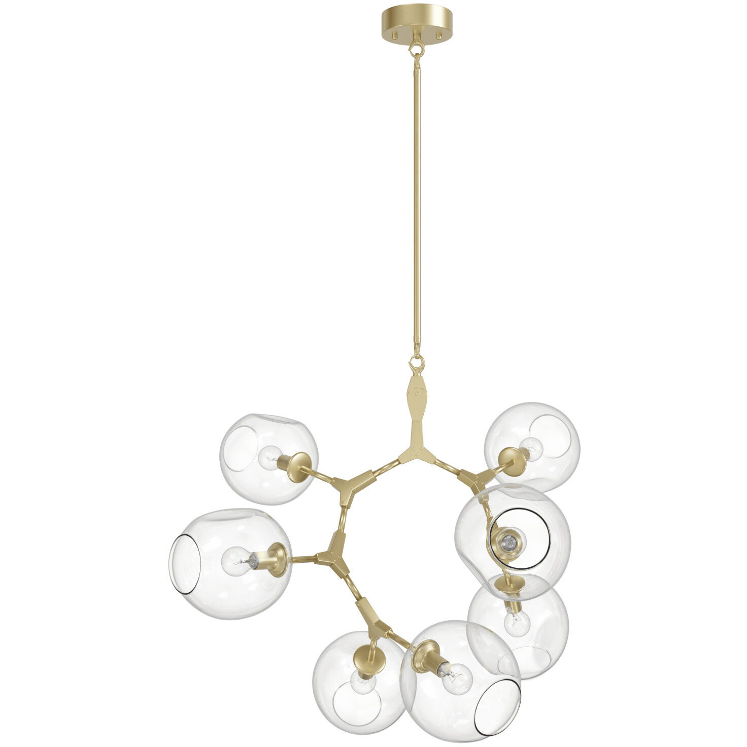 Fairfax Ave. 7 Light 28 inch Brushed Brass Chandelier Ceiling Light