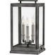 Sutcliffe LED 18 inch Aged Zinc with Antique Nickel Outdoor Pier Mount Lantern, Low Voltage