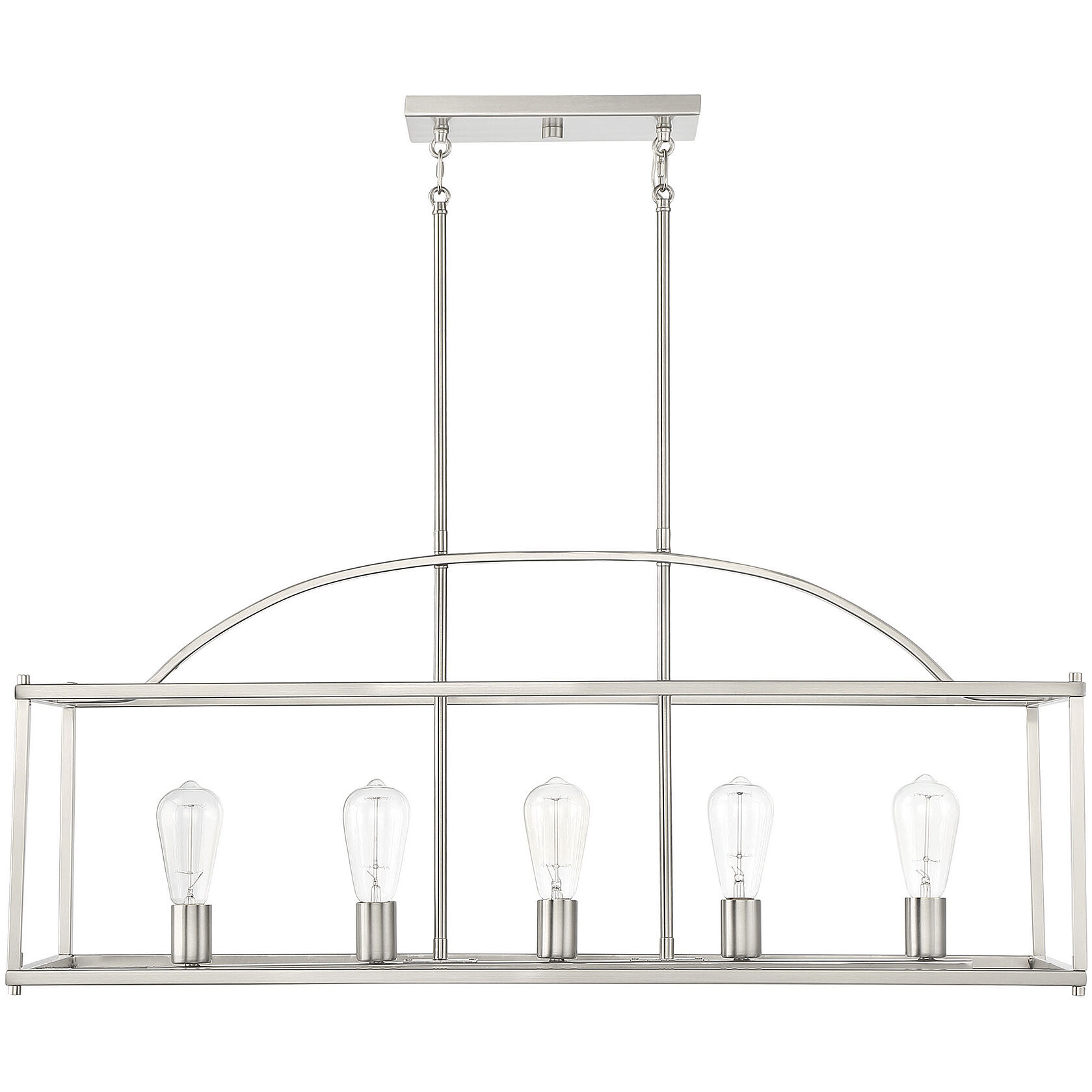 Palladian 5 Light 38 inch Satin Nickel Linear Chandelier Ceiling Light, Essentials