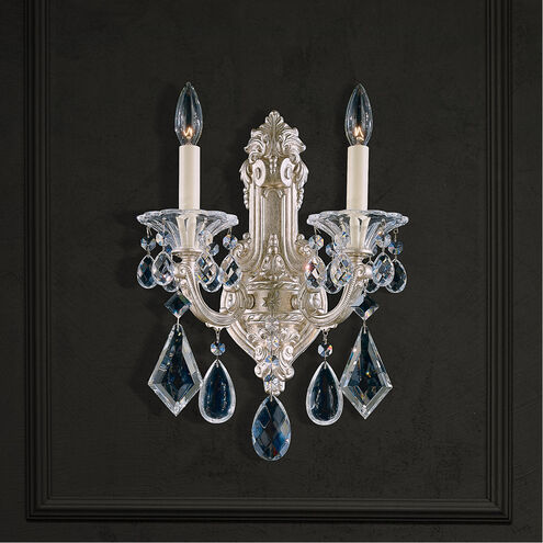 La Scala 2 Light 6.5 inch Antique Silver Wall Sconce Wall Light