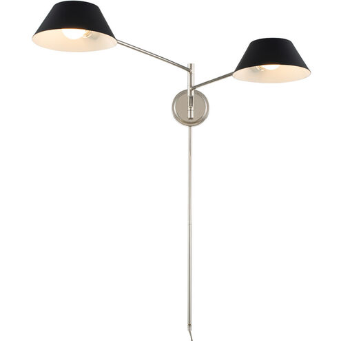 Bruno Wall Sconce Wall Light in Matte Black With Polished Nickel