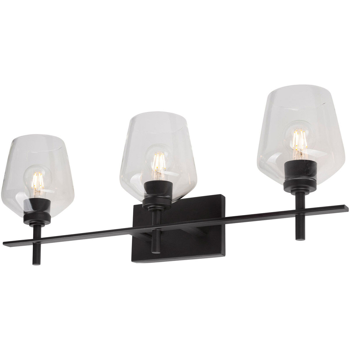 Chalice 3 Light 28 inch Black Vanity Light Wall Light