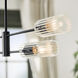 Velestino 4 Light 47.5 inch Black Linear Chandelier Ceiling Light