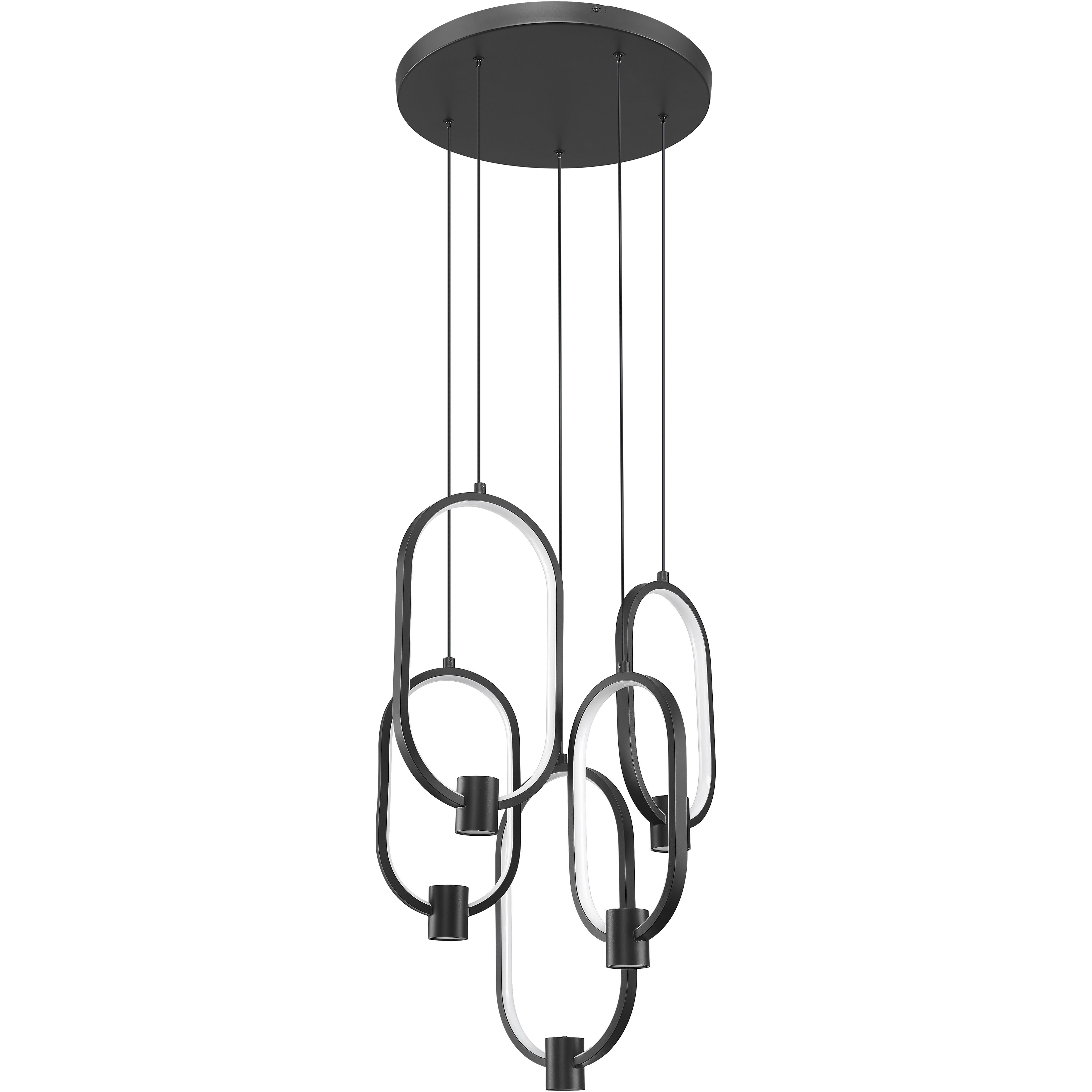 Saros LED 18.25 inch Matte Black Chandelier Ceiling Light