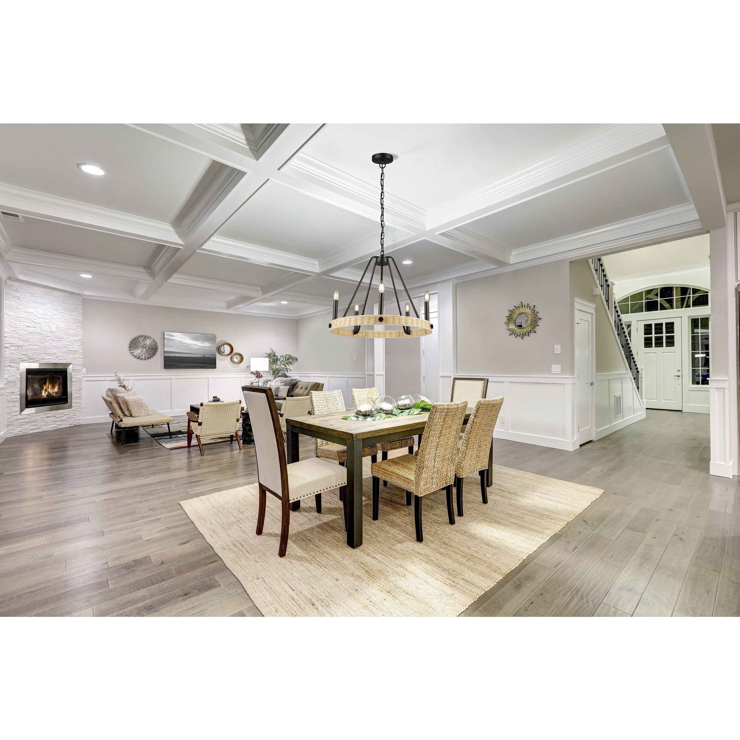 Perris LED 24 inch Black Chandelier Ceiling Light