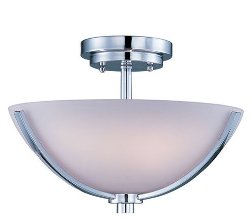 Rocco 3 Light 14 inch Polished Chrome Semi Flush Mount Ceiling Light