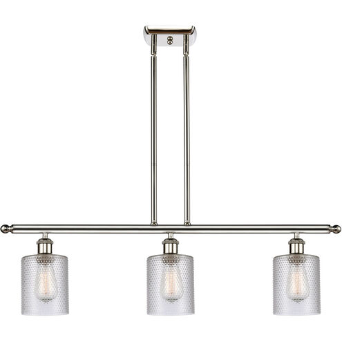 Ballston Cobbleskill LED 36 inch Polished Nickel Island Light Ceiling Light in Clear Glass, Ballston