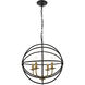 Octavia 4 Light 18 inch Brass and Dark Brown Pendant Ceiling Light